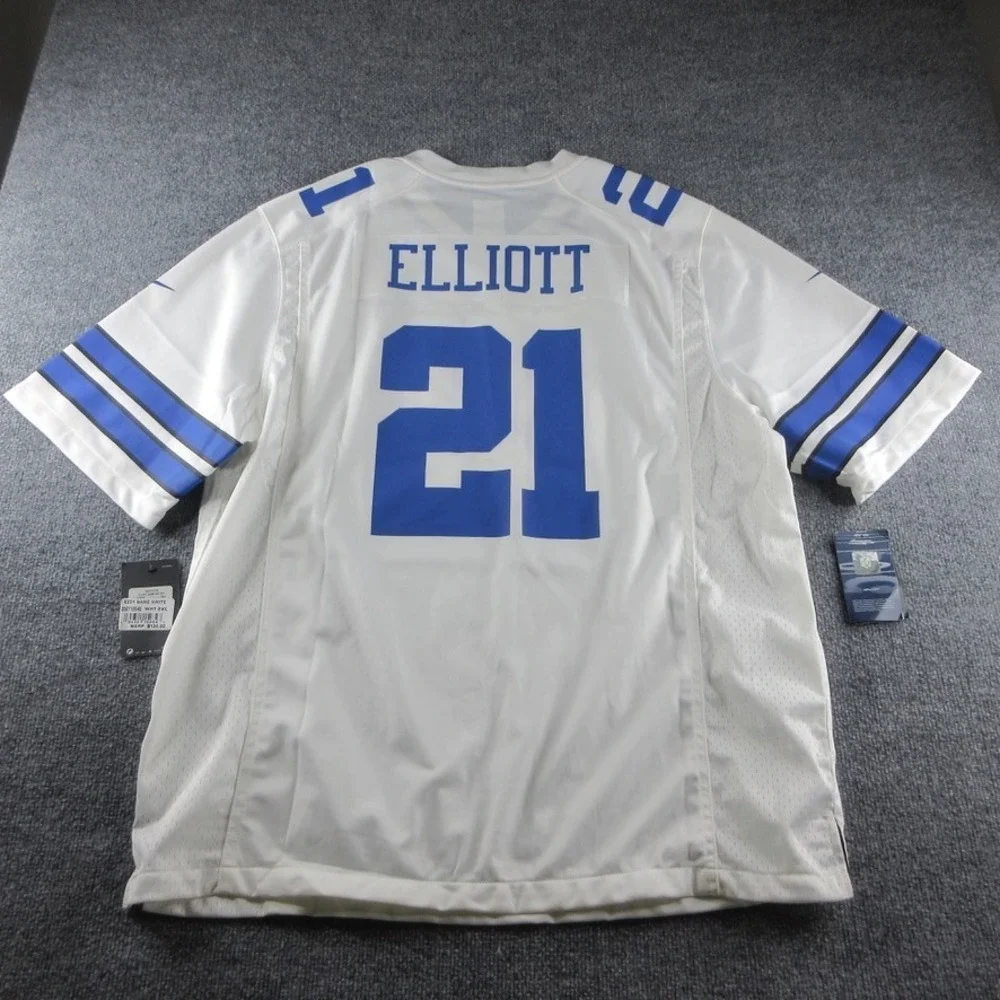 Dallas Cowboys Ezekiel Elliott Jersey Mens XXL White Nike 21 Football NFL*